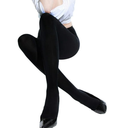 

One Opening Opaque Footed Tights Women Girls Pantyhose Elastic Stockings