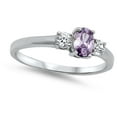 thumbnail image 4 of CHOOSE YOUR COLOR Women's Simulated Amethyst Elegant Ring .925 Sterling Silver Band Purple CZ Female Size 11, 4 of 4