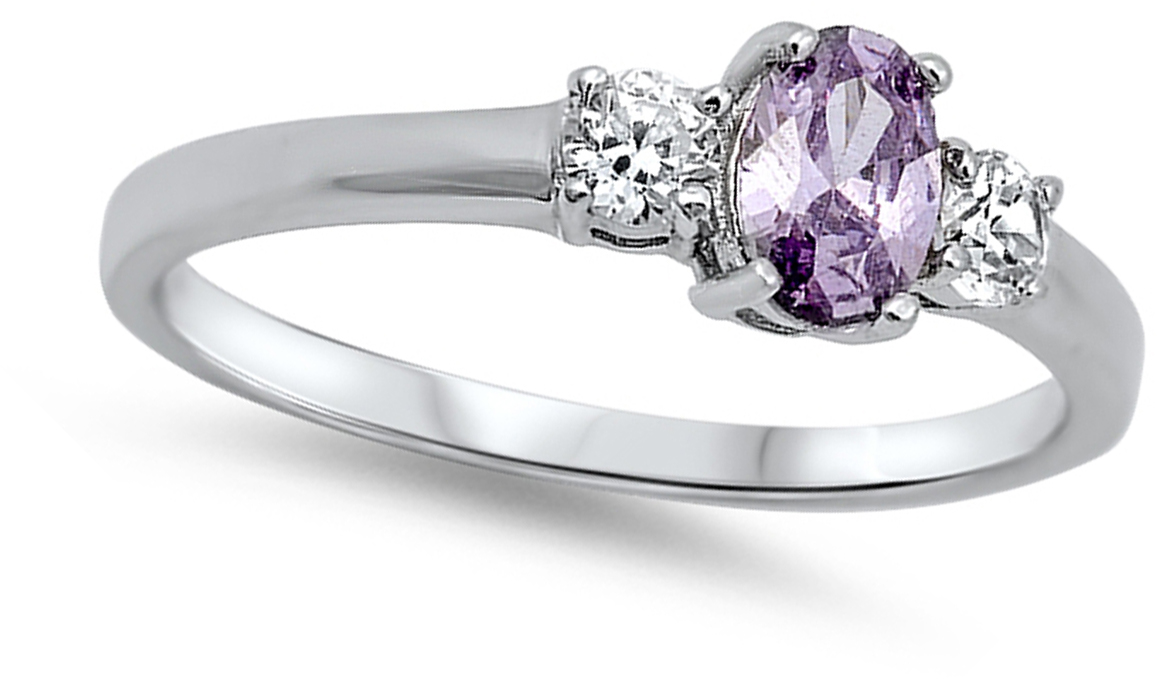 Elegant 925 Sterling Silver Purple Amethyst Engagement Ring – Size 10, Wedding Ready