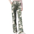thumbnail image 4 of Wutalume Women's Casual Printed Pants, Loose Fit Easter Bunny Design Trousers for Spring Daily Wear, Soft Lightweight Material, Elastic Waist, Fun Festive Style,Army Green L, 4 of 6
