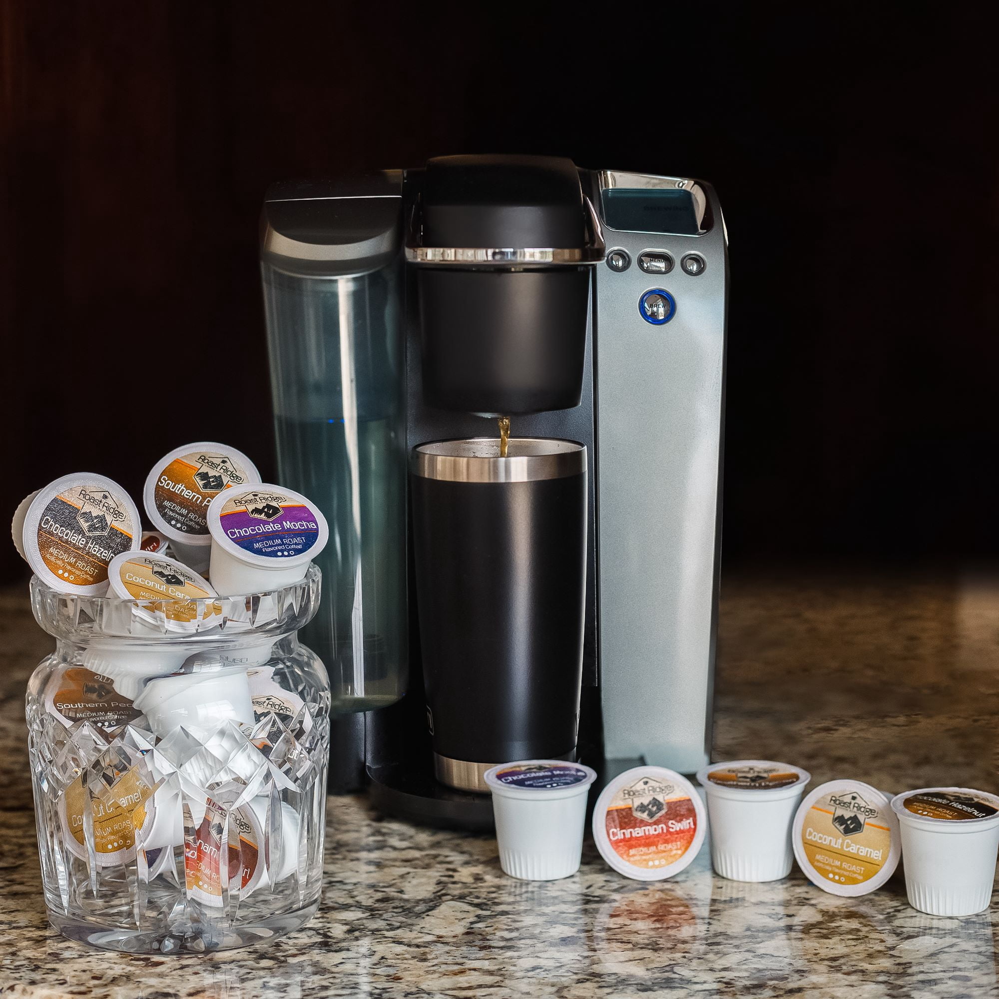 Roast Ridge Single Serve Coffee Pods for Keurig K-Cup Brewers, Variety Pack, Medium Roast, (20 each: Cinnamon Swirl, Coconut Caramel, Chocolate Mocha, Southern Pecan, Chocolate Hazelnut) 100 Count