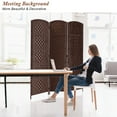 thumbnail image 6 of 3-Panel Room Divider, 6 ft Office Partition Walls Wood Divider Folding Portable Privacy Screen, Room Dividers and Folding Privacy Screens for Home, Room Separator Wall Dividers,Brown, 6 of 8