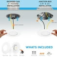 thumbnail image 6 of Luxrite 3-4 Inch LED Ceiling Light, 5CCT 2700K-5000K, 650LM, J-Box or 4 Inch Housing, Wet Rated, UL, 6 of 8