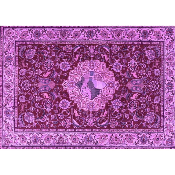 Ahgly Company Indoor Rectangle Persian Purple Traditional Area Rugs, 7' x 9'