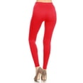 thumbnail image 3 of Women's Solid Color Basic Soft Comfy Elastic Waistband High Waist Leggings, 3 of 4