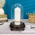 thumbnail image 3 of Plymor 4" x 7" Glass Display Dome Cloche (Walnut Wood Veneer Footed Base), 3 of 4