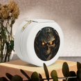 thumbnail image 6 of Yiaed Metal Evil Skull Print Travel Jewelry Case Bridesmaid Gift Boxes Jewelry Travel Organizer Small Round Jewelry Box Mini Storage-White, 6 of 7