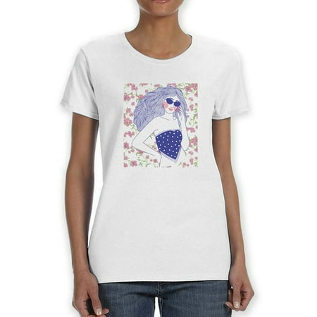 Fashion Woman. T-Shirt Women -Smartprints Designs Female 5X-Large
