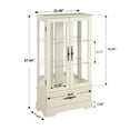 thumbnail image 5 of Miniyam Wood Lighted Curio Display Cabinet with Glass Door, White, 5 of 12