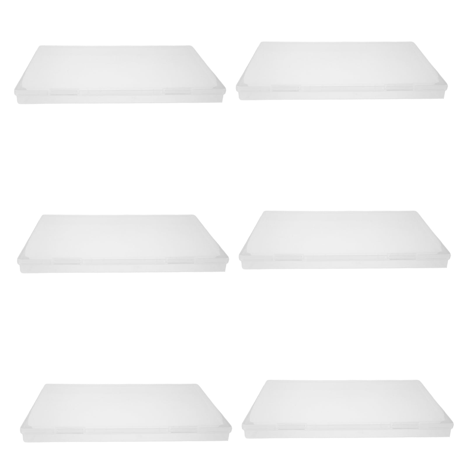 OUNONA 6-Pack Clear Photo Storage Boxes for Organizing Photos, Scrapbook Supplies, and Craft Materials