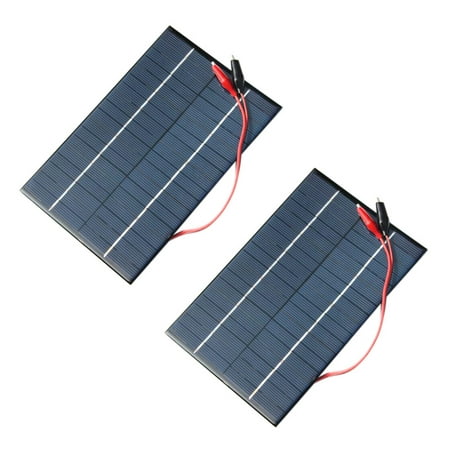 

2X 4.2W 18V Solar Cell Polycrystalline Solar Panel+ Clip for Charging 12V Battery 200X130X3MM