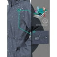 thumbnail image 5 of Off Road Ventures Women's Softshell Jacket, Fleece Lined Waterproof Rain Jacket Lightweight Windbreaker Long Warm Coat With Removable Hood, 5 of 8