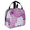 thumbnail image 2 of Reusable Lunch Bag, Insulated Lunch Bag for Women Men - Vintage Purple Flower Pattern Tote Lunch Bag, Picnic School Work Office, 2 of 9