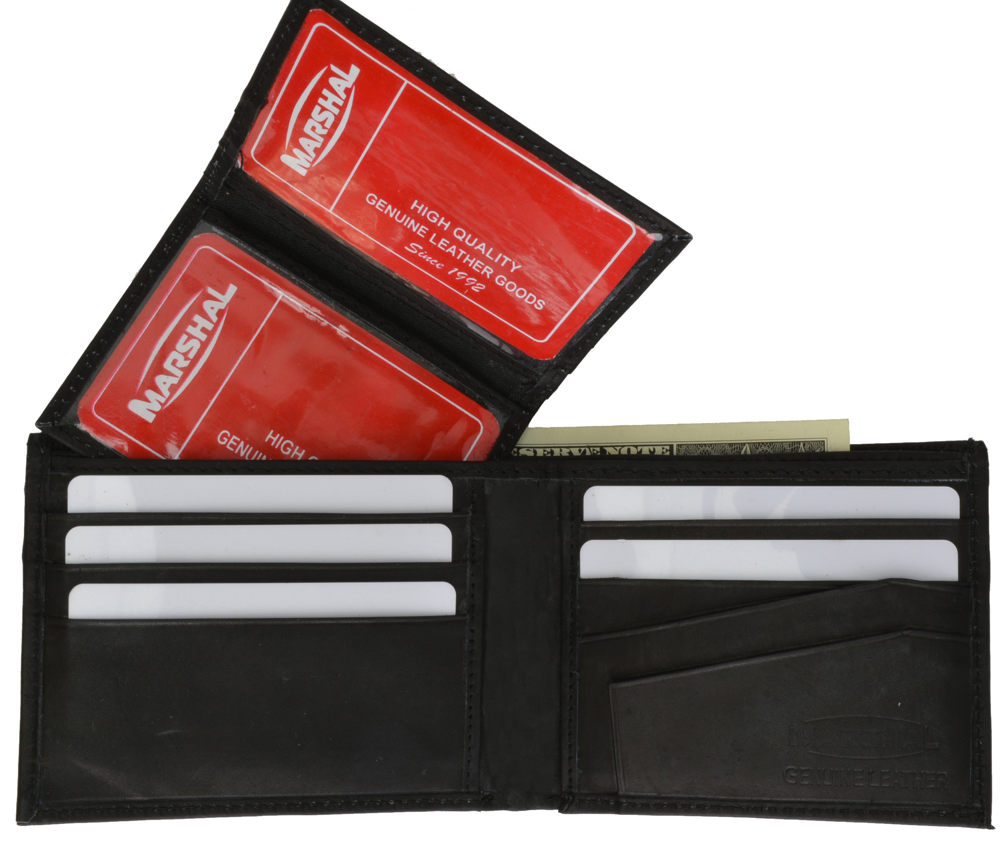 menswallet Leather Men Bifold Wallet Removable ID Case Hidden
