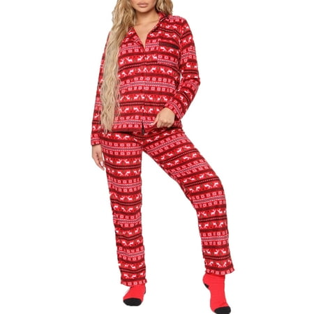 

wybzd Women Pajama Sets Christmas PJ Sets Long Sleeve Tops Pants Sets 2 Pcs Loungewear Sleepwear Nightwear Sets