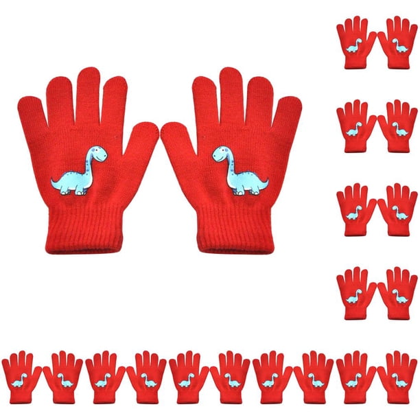 Minnieouse 1 par de guantes de invierno para niños, guantes para niños, cubiertas para dedos artesanales, rojo 10piezas Rojo Minnieouse CBP342497