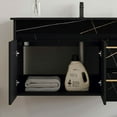 thumbnail image 4 of Spaco 35.4" Floating Bathroom Vanity with Sink and Faux Marble Top, Wall-Mounted Design Vanity for Indoor as Bathroom, Black, 4 of 11