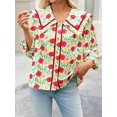 thumbnail image 3 of Blusa Cicy Bell con estampado floral para mujer, manga 3/4, 3 of 8