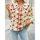 thumbnail image 3 of Blusa Cicy Bell con estampado floral para mujer, manga 3/4, 3 of 8