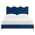 thumbnail image 6 of Modway Current Performance Velvet King Platform Bed in Navy, 6 of 10