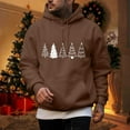 thumbnail image 2 of Men's Christmas Festive Seasonal Hoodie Sweatshirt With Print Winter Brown L, 2 of 5