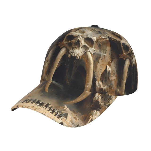 Fotbe Ancient Skull Cave Landscape Gorro Clásico de Béisbol, Gorra Ajustable con Broche Snapback, Gorro de Exterior de Algodón Suave