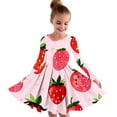 thumbnail image 1 of Odeerbi Niñas Vestido de Patinadora Estampado Fresa Vestidos de Princesa 4-14 Años Niñas Vestido de Patinadora Cuello Redondo Vestido de Manga Larga, 1 of 4