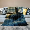 thumbnail image 2 of Chilfamy Submarine Wave Propeller Throw Blanket for Couch Sofa Bed Office Travel Camping School Flannel Blanket Lightweight Soft Blanket for All Seasons  Soft Plush Blankets 60x80in, 2 of 6