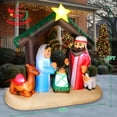 thumbnail image 5 of 6FT Christmas Inflatable Nativity Scene with Baby Jesus, Parents, Donkey, Sheep, Star, Blow Up Manger Set Indoor & Outdoor Decorations, Built-in LED Lights for Garden, Lawn, Yard, Christmas Parties, 5 of 5
