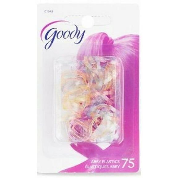 Goody Womens Classic Mini Glitter Polyband Elastics Assorted Colors - 2 Packs of 75 Count