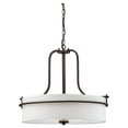 thumbnail image 2 of Nuvo Lighting 35008 - 3 Light Venetian Bronze White Linen Glass Shade Pendant Light Fixture (Loren - 3 Light Pendant w/ White Linen Shade), 2 of 2