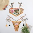 thumbnail image 2 of Gibobby Trajes de Baño Mujer Traje de baño con tirantes para mujer, nuevo traje de baño, Bikini Sexy étnico Floral, monos con estampado de patrones, traj(Naranja,CH), 2 of 5