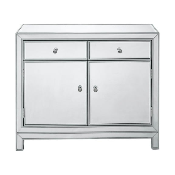 Nightstand 2 drawers 2 doors 38in. W x 12in. D x 32in. H in antique silver paint