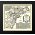 thumbnail image 2 of D Anville 16x15 Black Modern Wood Framed Wall Art Titled - North America with Virginia Colonies, 2 of 5