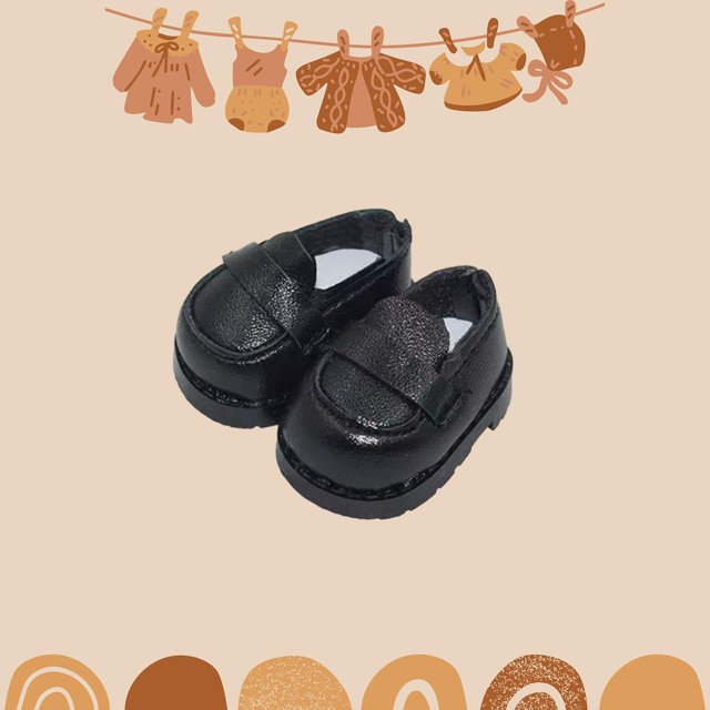 Zapatos para Muñecas 17cm Perfke Botas de Moda Negro