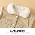 thumbnail image 5 of ATOGUTA Boys Winter Jacket Fleece Vest Jacket Button Up Warm Sleeveless Outwear Beige, Size 2T-8, 5 of 6