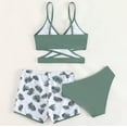 thumbnail image 5 of Bikinis For Teens Toddler Swimsuit Teen Girls' Swimsuits Beach Sport Wrap Around Bikini 3 Pieces Swimsuit Quick Dry Swimwear Sets Mint Green 14-15 Years, 5 of 7