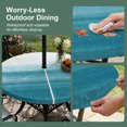 thumbnail image 5 of Round Outdoor Tablecloth with Umbrella Hole and Zipper, Turquoise White Ombre Tablecloth with Elastic Waterproof, Modern Country Abstract Stripes Patio Table Covers for 45" - 54" Picnic Pool Tables, 5 of 9