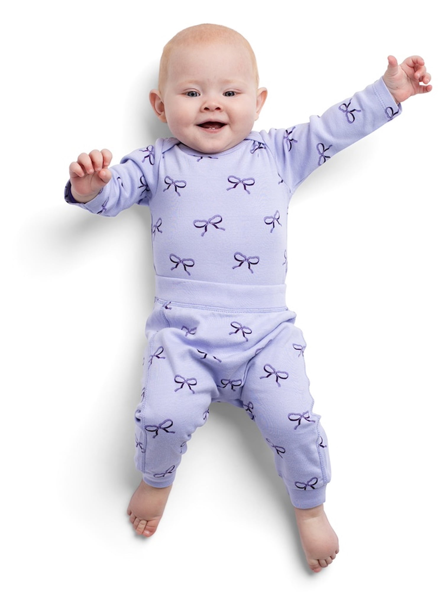 Monica + Andy Organic Cotton Gender Neutral First Moves Bodysuit + Groove Pant Set, Sizes Newborn -24 Months