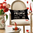thumbnail image 2 of Hug This Pillow Until You Can Hug Me Valentine''s Day Black Throw Pillow Cover, 12 x 20 Inch Anniversary Wedding Cushion Case Decoration for Sofa Couch, 2 of 6