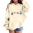 thumbnail image 3 of NEBWOAK Boys Girls Ghost Hoodie Reading Cartoon Halloween Sweatshirt Khaki,Size 9-10T, 3 of 5