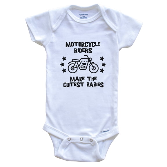 Motorcycle Riders Make the Cutest Babies Funny Motorcycle Baby Bodysuit, 0-3 months white