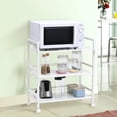 thumbnail image 2 of Zimtown 3-Tier Kitchen Cart, Wire Mesh Rolling Cart Serving Utility Shelf Organization, White, 2 of 7