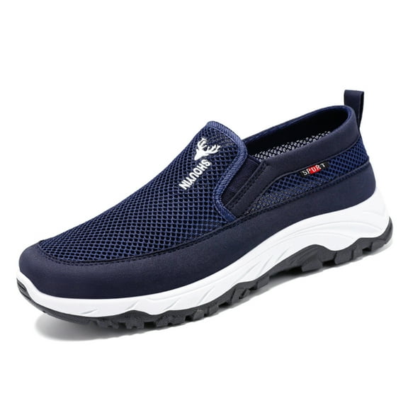 Men's Breathable On Casual Shoes Lightweight Comfortable Walking Shoes For Daily Wear With Soft Sole And Design 8.5 Blue
