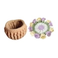 thumbnail image 3 of Kit de crochet para principiantes para taza de bebidas, posavasos floral completo tejido a mano Púrpura, 3 of 9