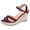 Wine, variant on Rokment Womens Espadrilles Platform High Heels Dressy Sandals 2026 Fashion Casual Glitter Rhinestones Open Toe Ankle Strap Chunky Heels Dress Summer Shoes for Bride Wedding Black Size 6