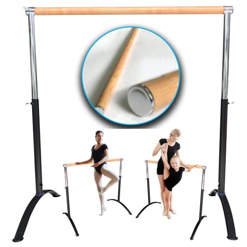 Artan Balance Barre de Ballet Portable pour la Maison Ou le Studio, Barre Ajustable pour l'Étirement, le Pilates, la Danse Ou les Entraînements Actifs, Simple Ou Double, Enfants et Adultes (Pièce à Jambe Courbée Barre Simple Inférieure Barre Supplémentaire 4 Pi)