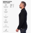 thumbnail image 3 of 𝗕𝗥𝗘𝗔𝗧𝗛𝗔𝗕𝗟𝗘 Merino.tech Men’s Long Sleeve Polo Shirt - Merino Wool Moisture Wicking Odor Resistant Performance Polo, 3 of 8