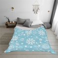 thumbnail image 2 of YFYANG Lightweight Warm Flannel Blanket, Blue Christmas Snowflakes Throw Blanket for Bed, Sofa, Travel, Camping, 40"x30", 2 of 7