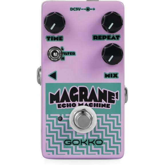 GOKKO Magranei Echo Machine GK-63 - Delay Effect Pedal with Filter Switch, Boost Function, and Infinite Space Echo - Perfect for Guitarists Seeking Unique Tones